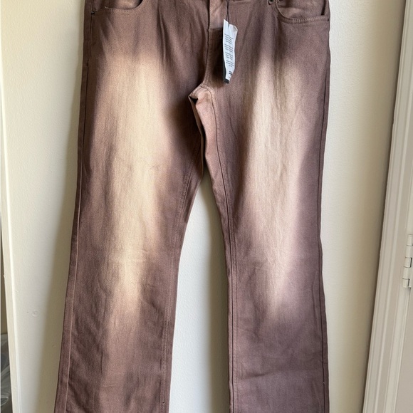 Jaded London Slim Stretch Bootcut Jeans Size W32 Pink/Brown/ Tan - Picture 6 of 9